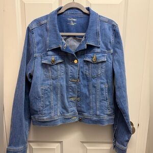 Lilly Pulitzer Seaspray Denim jacket size XL Caribbean blue